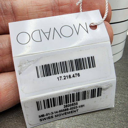 Movado Bold Shimmer Watch Women 34mm Silver Dial Steel Crystal Bezel New Batt