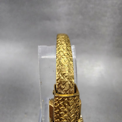 Bucherer Watch Women 11mm Silver Dial Gold Plated Hide Away Manual Wind PARTS6