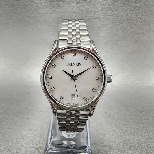Balmain Classic R Watch Women 32mm MOP Dial Stainless Steel Date Round0