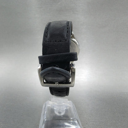 ESQ Swiss Watch Men 36mm Black Dial Steel Date Round Leather Band E5203 PARTS8