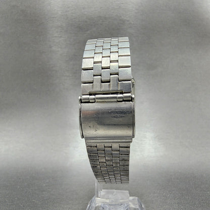 VTG Seiko Tank Watch Men 28mm Blue Dial Steel Rectangle 78105029 PARTS8