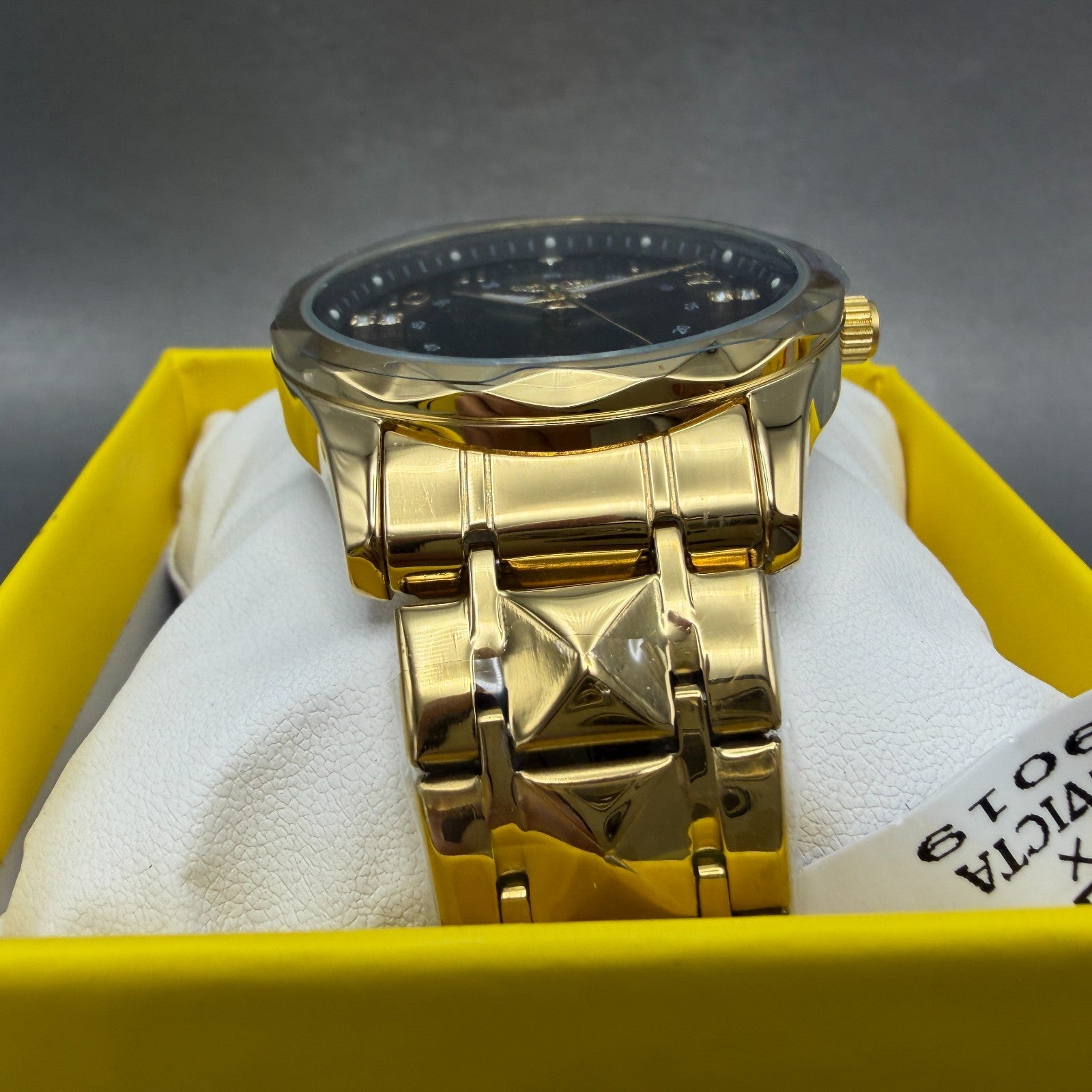 Invicta Specialty Watch Men 41mm Black Dial Gold Tone Round 69019 Bracelet2
