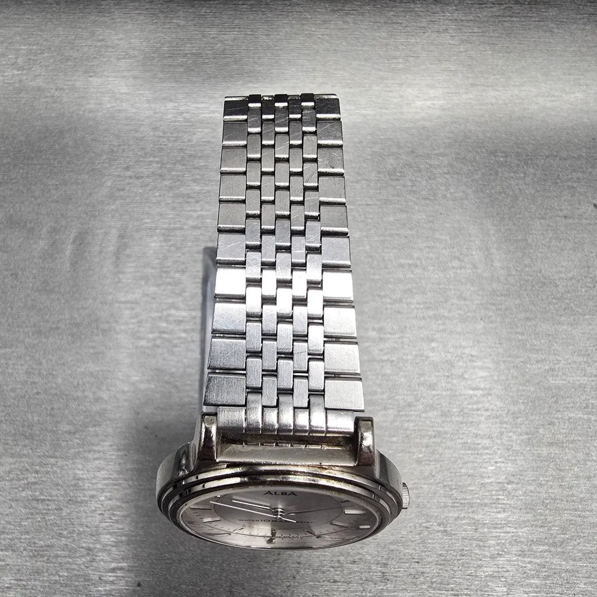 Seiko Alba Watch Men 34mm Silver Dial Silver Tone Round V721-6A90 New Battery4