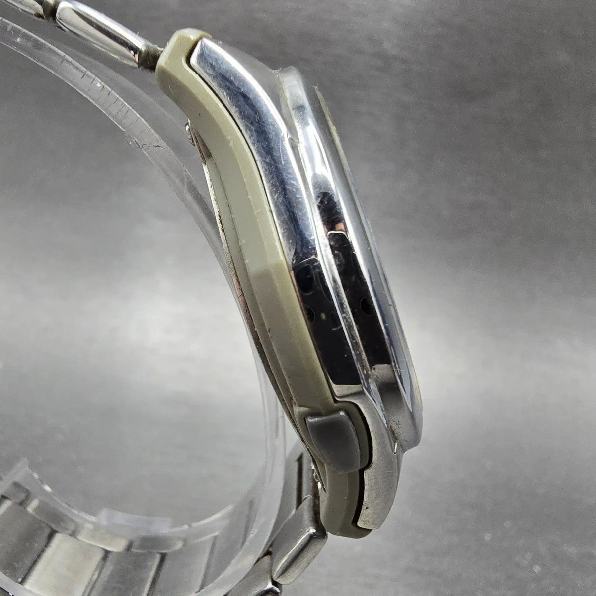 Casio Wave Ceptor Watch Men 42mm White Dial Steel Solar Analog Digital Works GTH3