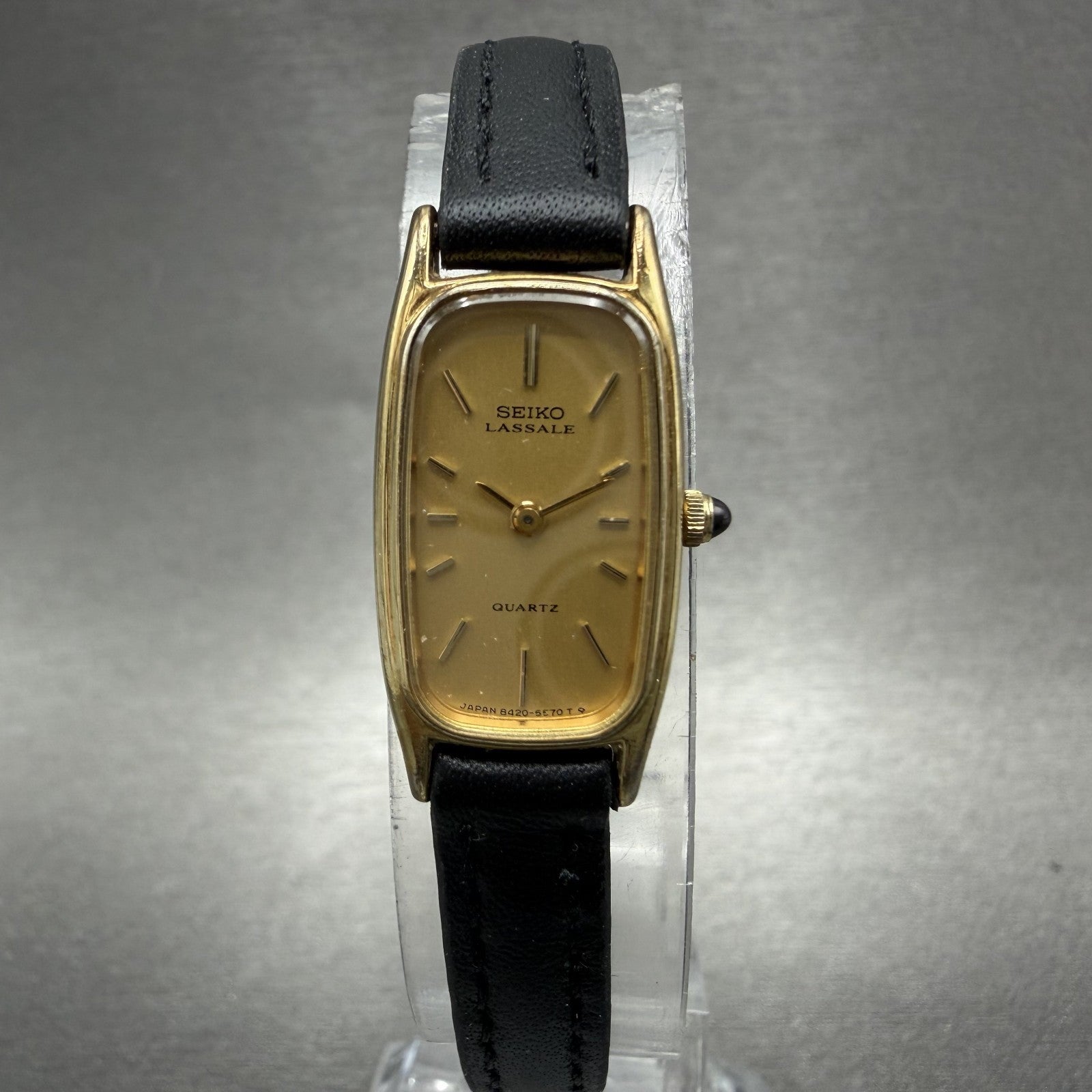 Seiko Lassale Watch Women 13mm Champagne Dial Gold Tone 84205489 New Battery0