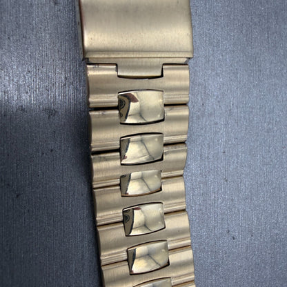 Seiko SQ Bracelet 20mm Stainless Steel Gold Tone Tri Folding Clasp Vintage Japan3