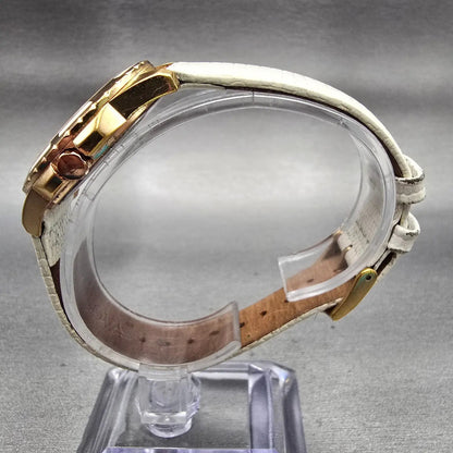 Bulova Watch Women 32mm MOP Dial Rose Gold Tone Diamond Round 98P119 New Battery6