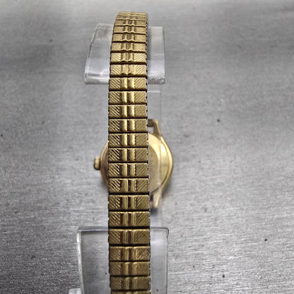 Seiko Watch Women 24mm White Dial Gold Tone Round 17-0730 Manal Wind Runs VTG7