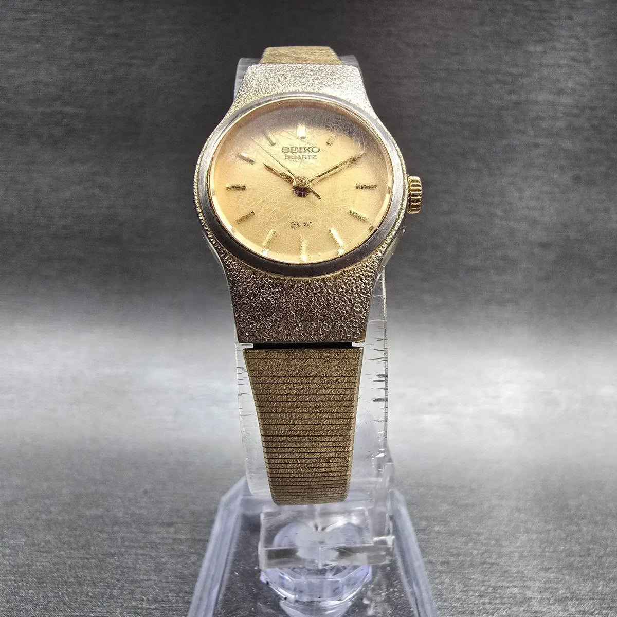 Seiko SX Watch Women 17mm Gold Dial Gold Tone Round 6Y21-0020 New Battery5