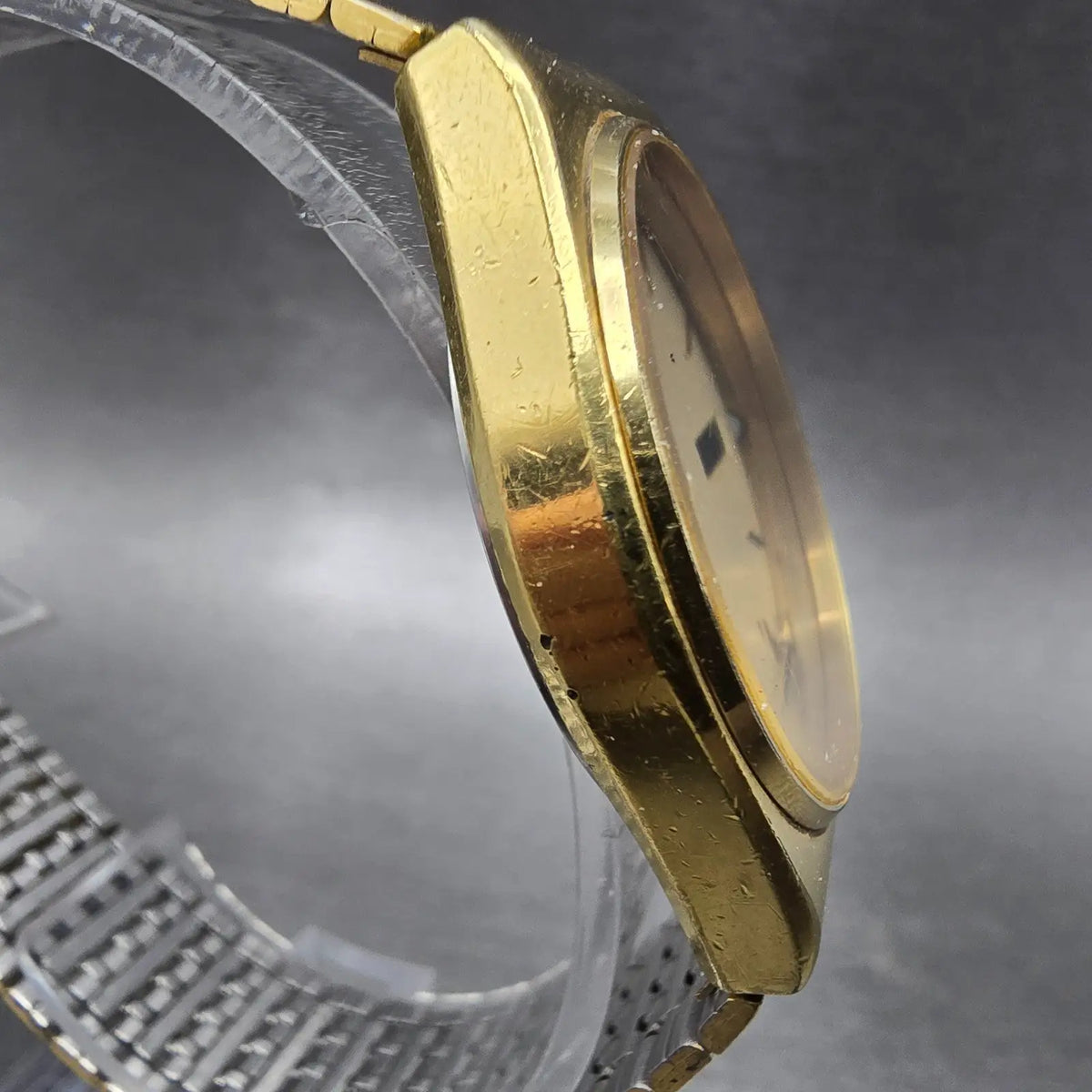 Seiko 7813-8009 Watch Case & Cream Dial Gold Tone Round 37mm W/Crystal and Hands3