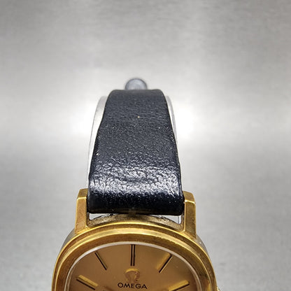 Omega De Ville Watch Women 23mm Gold Dial Gold Tone Manual Wind Runs VTG4