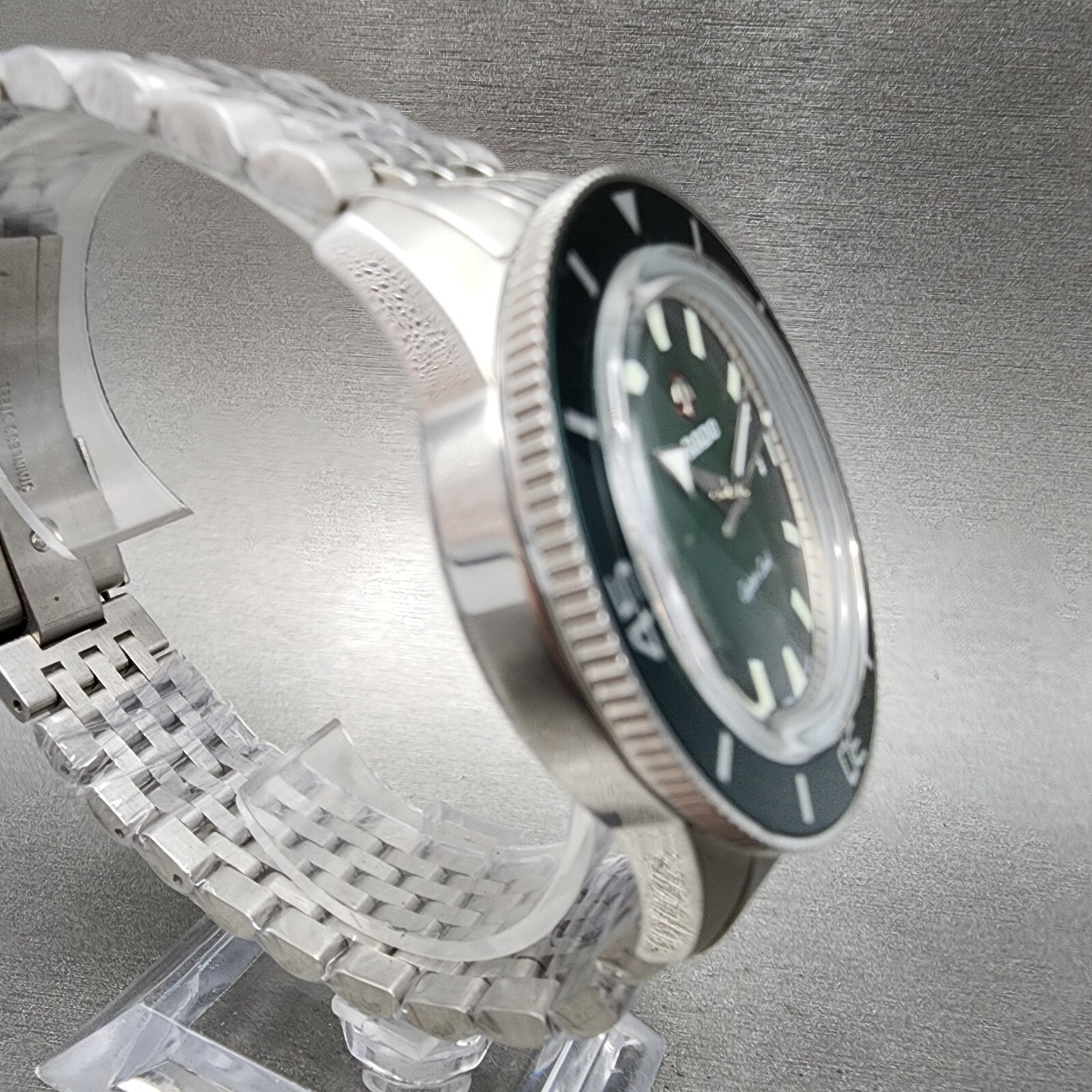 Rado Captain Cook Dive Watch Men 41mm Green Dial Steel Date Automatic Custom Run3