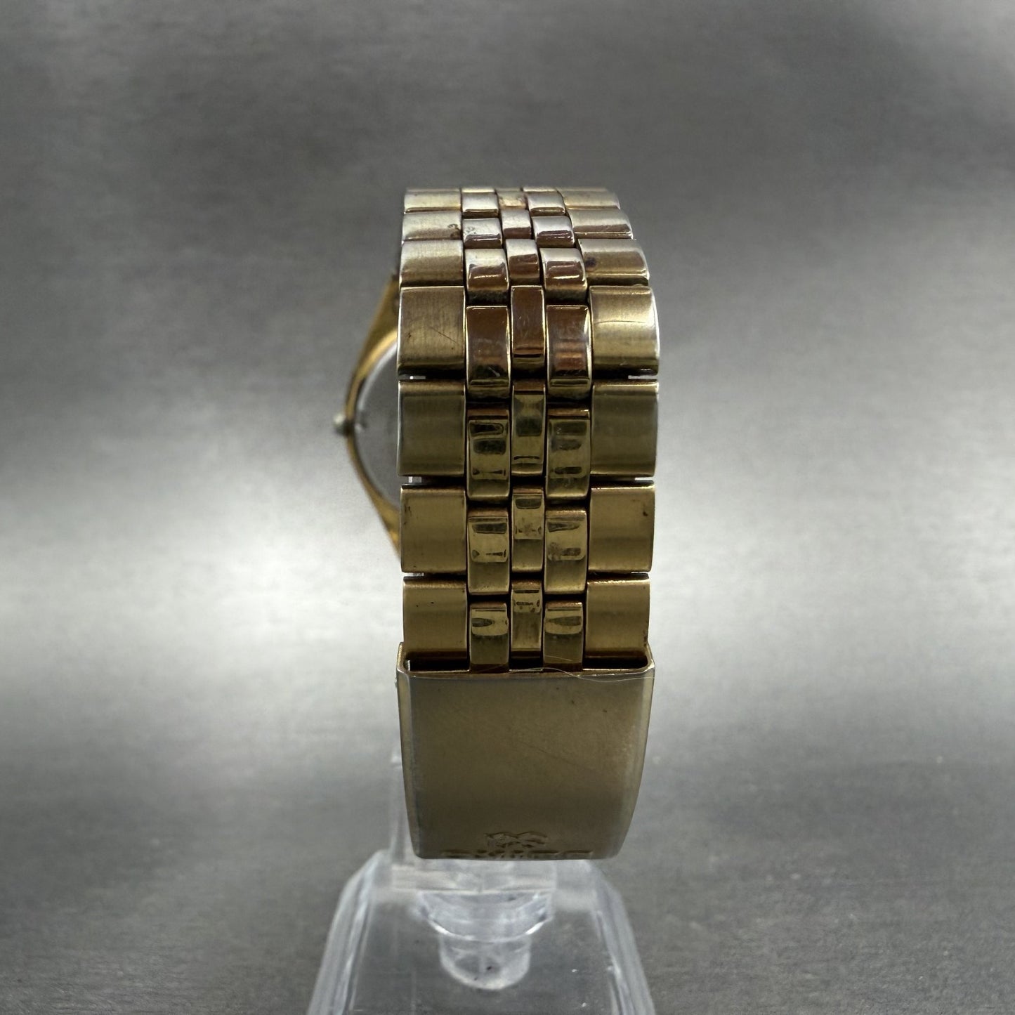 Seiko SQ Watch Men 35mm Gold Dial Gold Tone Daydate Round 5Y23-8040 New Battery7