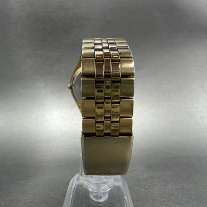 Seiko SQ Watch Men 35mm Gold Dial Gold Tone Daydate Round 5Y23-8040 New Battery7