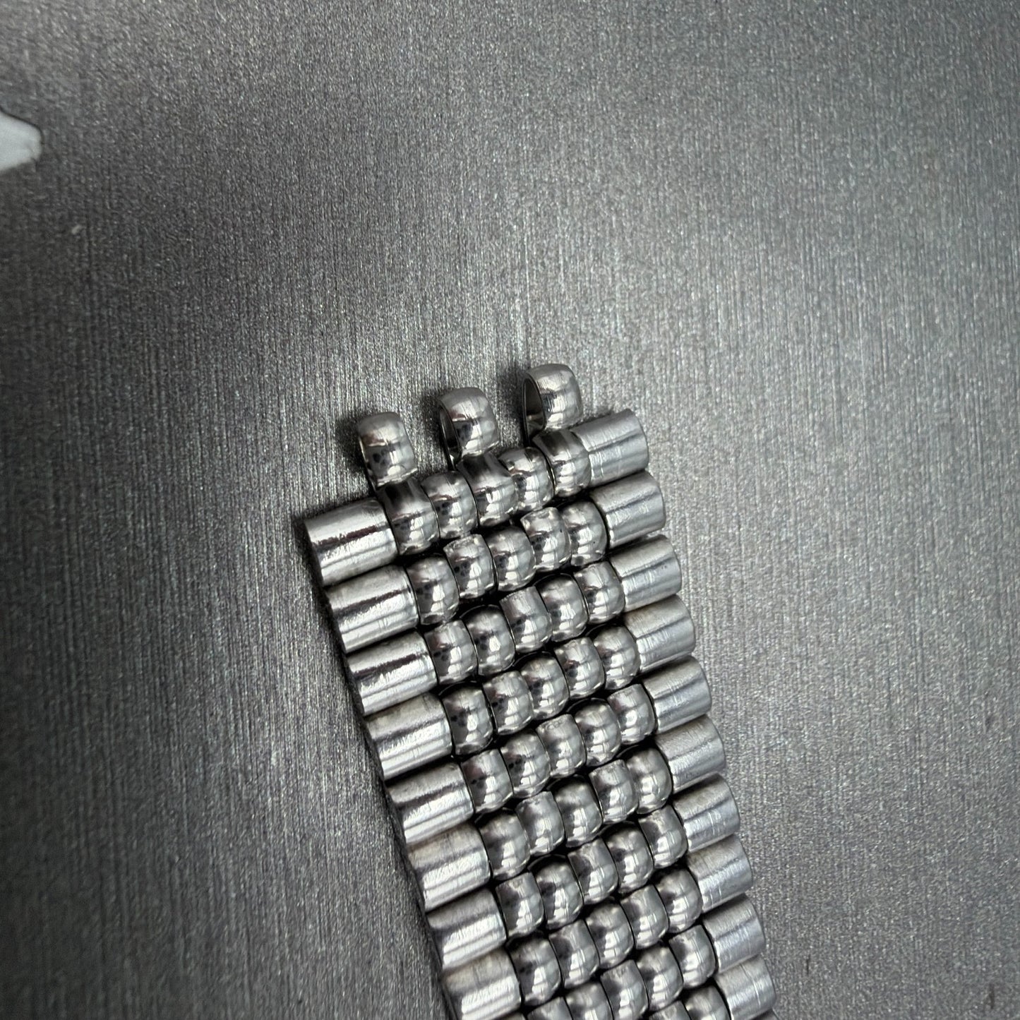 Seiko Beads Of Rice Bracelet 18mm Stainless Steel Japan Vintage NO ENDLINKS13
