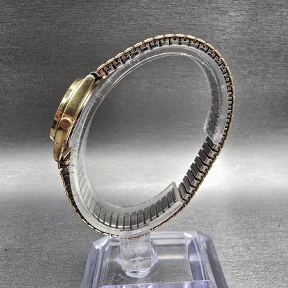 Seiko Watch Women 22mm White Dial Gold Tone Date Round 2A22-0200 New Battery6