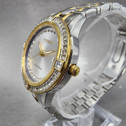 Citizen EcoDrive Silhouette Watch Women 29mm Silver Dial Two Tone Date Works2