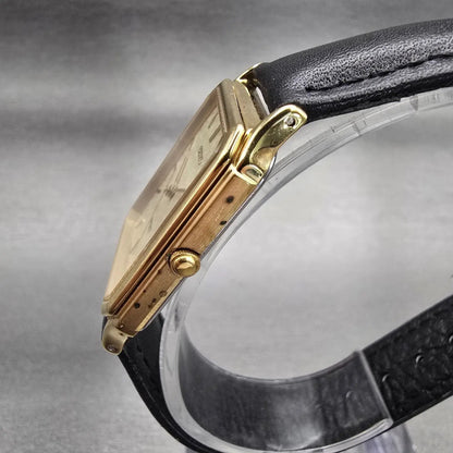 Seiko Spirit Tank Watch Men 26mm Champagne Dial Gold Rectangle 5E31-5B60 New Bat2