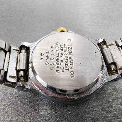 Citizen CQ Watch Women 24mm Champagne Dial Silver Tone Daydate Round New battery