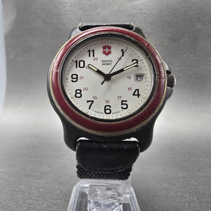 Victorinox Swiss Army Watch Men 38mm White Dial Black Tone Date Round PARTS VTG6
