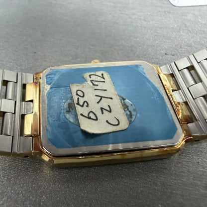 Seiko Lassale Tank Watch Men 25mm Champagne Dial Gold 2F50-5669 New Battery NOS9