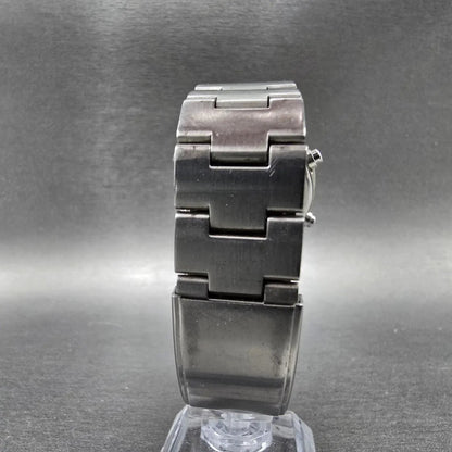 Seiko ALBA Spoon Watch Men 36mm Silver Blue Alarm Chronograph Digital PARTS8