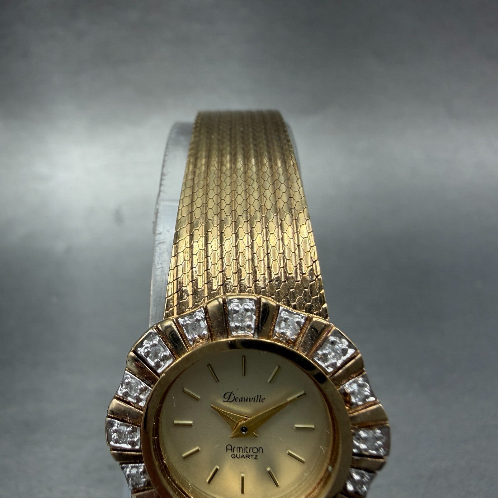 Bulova Armitron Deauville Watch Women 23mm Champagne Dial Gold Tone READ! NewBat4