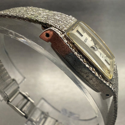 Seiko Watch Women 15mm Silver Dial Silver Tone Rectangle 10-3580 Works3