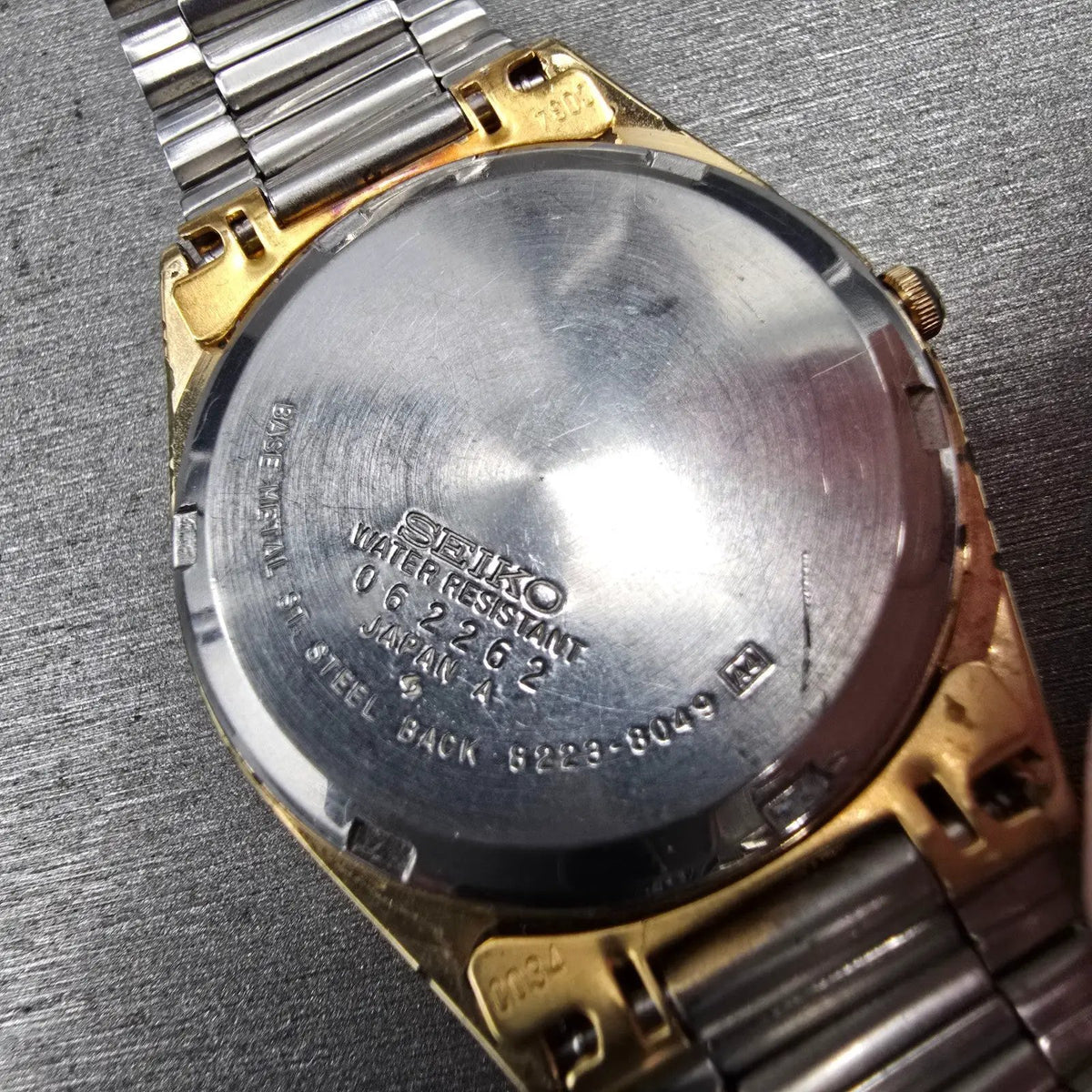Seiko SQ Railroad Approved Watch Men 34mm White Dial Daydate 8223-8049 New BattK10