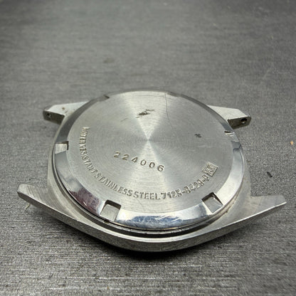 Seiko SQ Watch Men 35mm Silver Dial Silver Tone Daydate Round 7123-8429 PARTS10