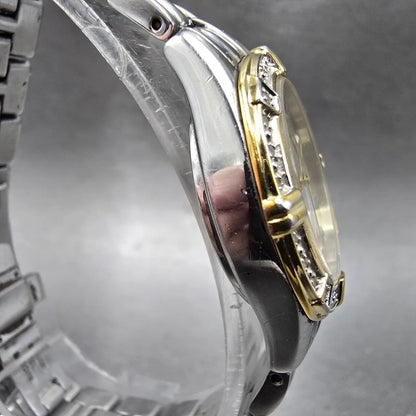 Citizen Eco-Drive Watch Women 26mm MOP Dial Two Tone Diamonds E011-S057639 Works3