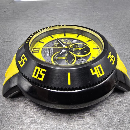Invicta Chronograph Watch Men 55mm Yellow Dial Black Tone Date 5535 New Battery3