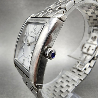 Tourneau Tank Watch Women 22mm Silver Dial Silver Tone Rectangle PARTS3