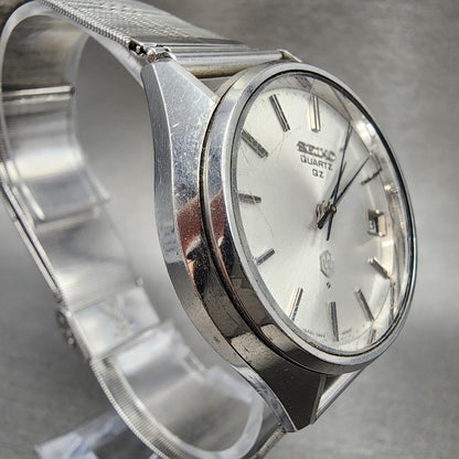 Seiko Quartz QZ Watch Men 36mm Silver Dial Steel Date Round 09228000 PARTS3