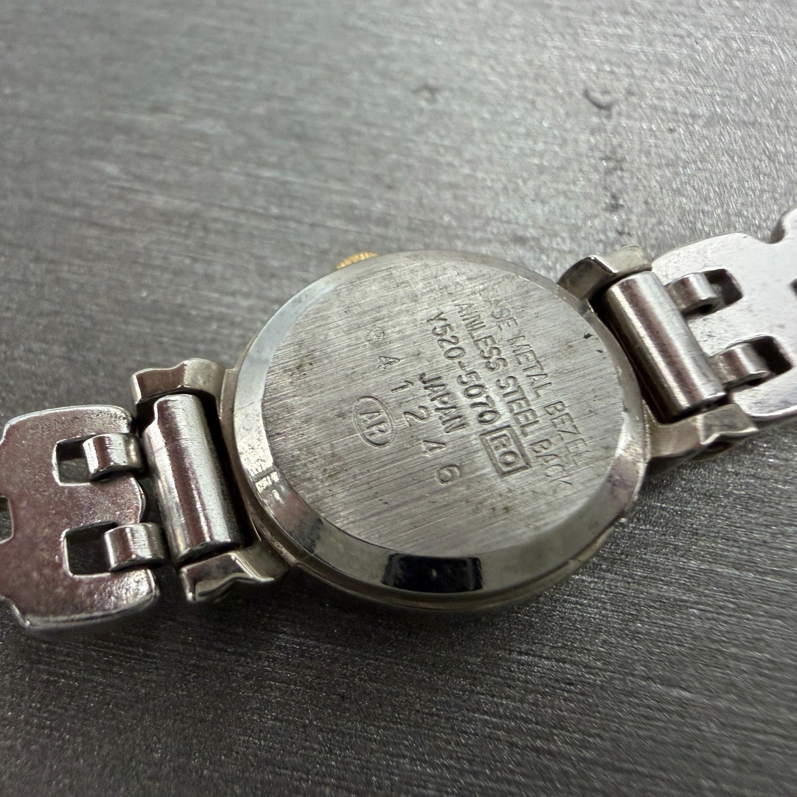 Seiko Alba Watch Women 15mm Silver Dial Two Tone Oval Y520-5070 New Battery9