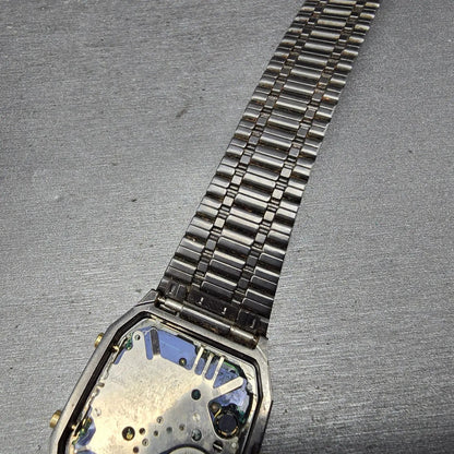Seiko Watch Men 29mm Black Analog Digital Alarm Chronograph H601 PARTS Vintage11