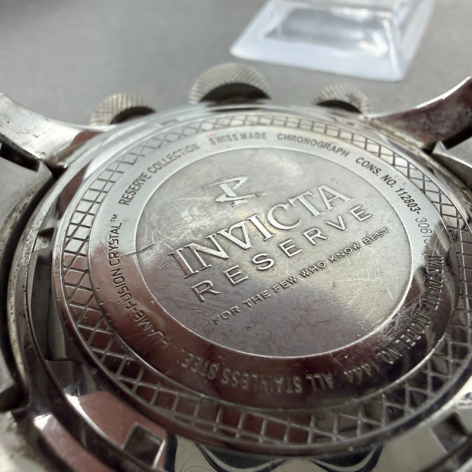 Invicta Reserve Chronograph Watch Men 50mm Black Dial Steel Date 112803 New Batt9