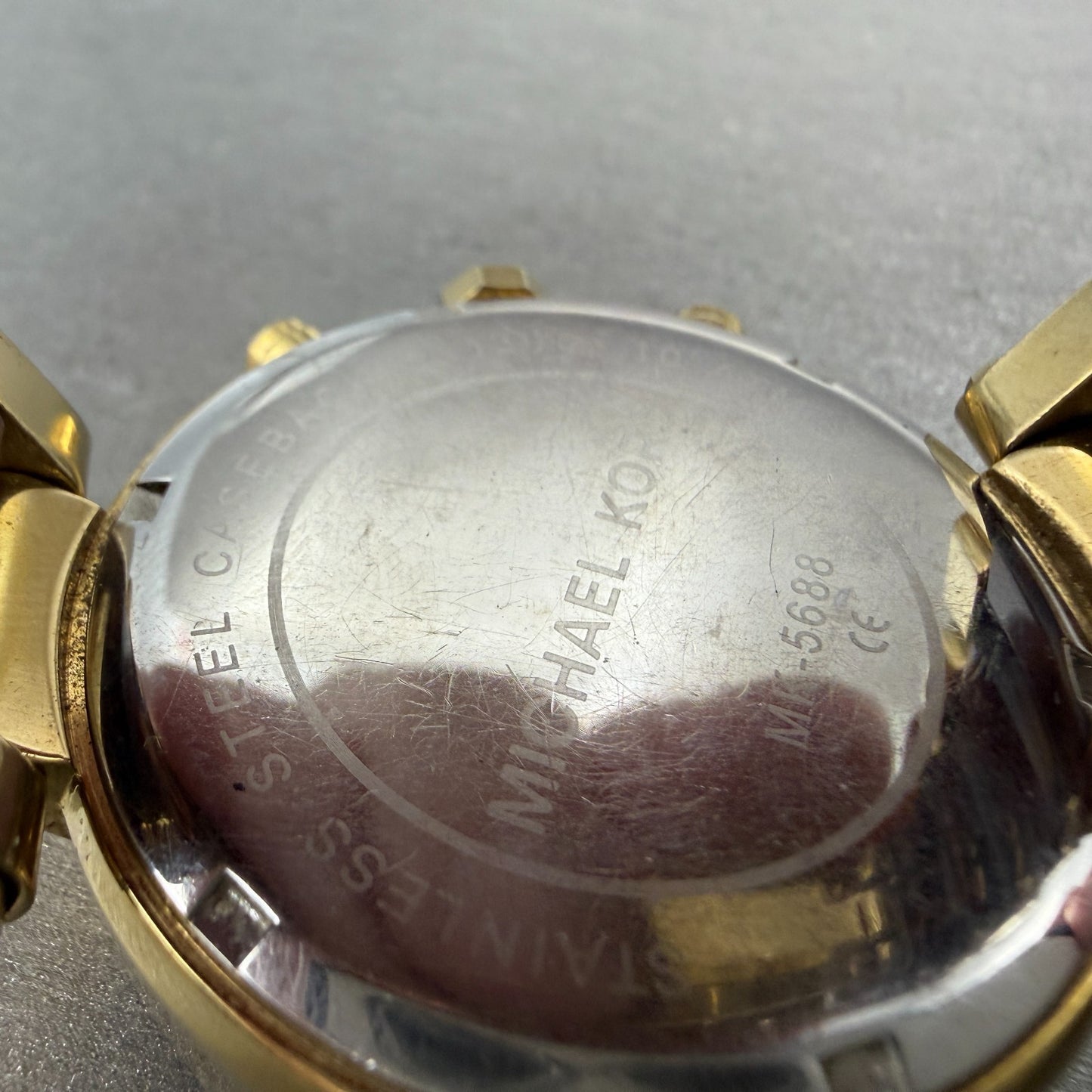 Michael Kors Parker Watch Women 39mm Champagne Dial Gold Tone Date New BatteryAB10