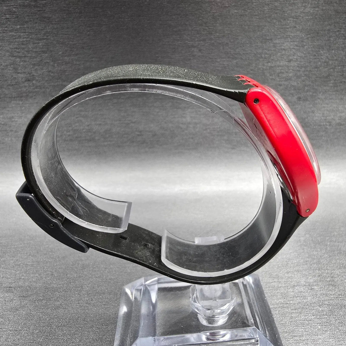 Swatch Compu-Tech Watch Men 34mm Gray Dial Red Case Date GR401 New Battery8