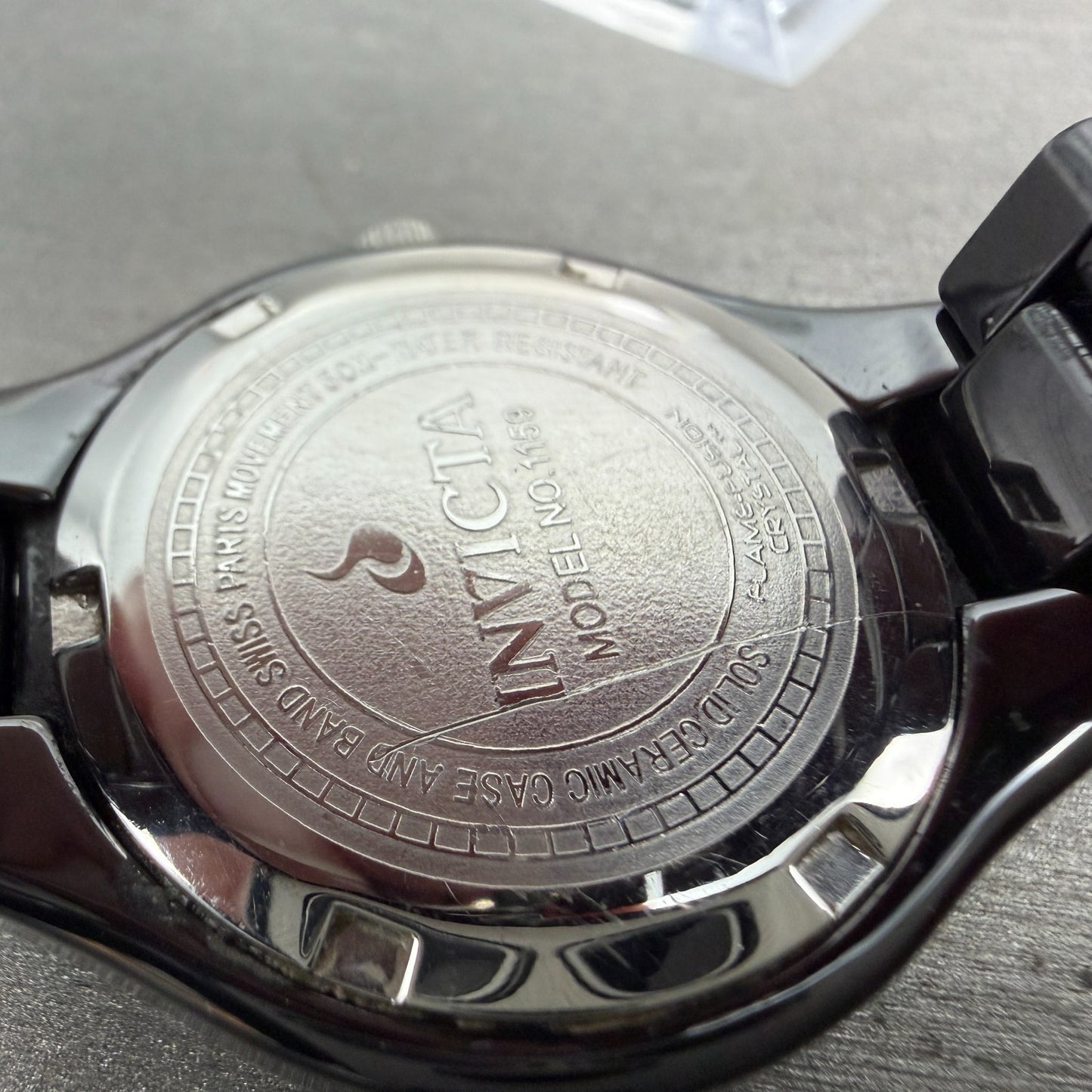Invicta Watch Women 34mm Black Dial Black Tone Round 1159 New Battery Bracelet9