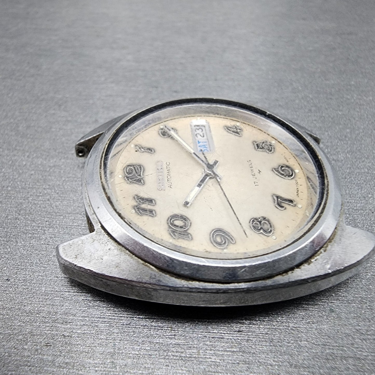 Seiko Automatic Watch Men 38mm White Dial Silver Tone Daydate 70098088 PARTS4