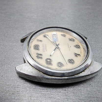 Seiko Automatic Watch Men 38mm White Dial Silver Tone Daydate 70098088 PARTS4