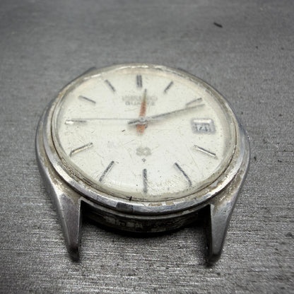 Seiko SQ Watch Men 37mm White Dial Silver Tone Date Round 7545-7009 PARTS3