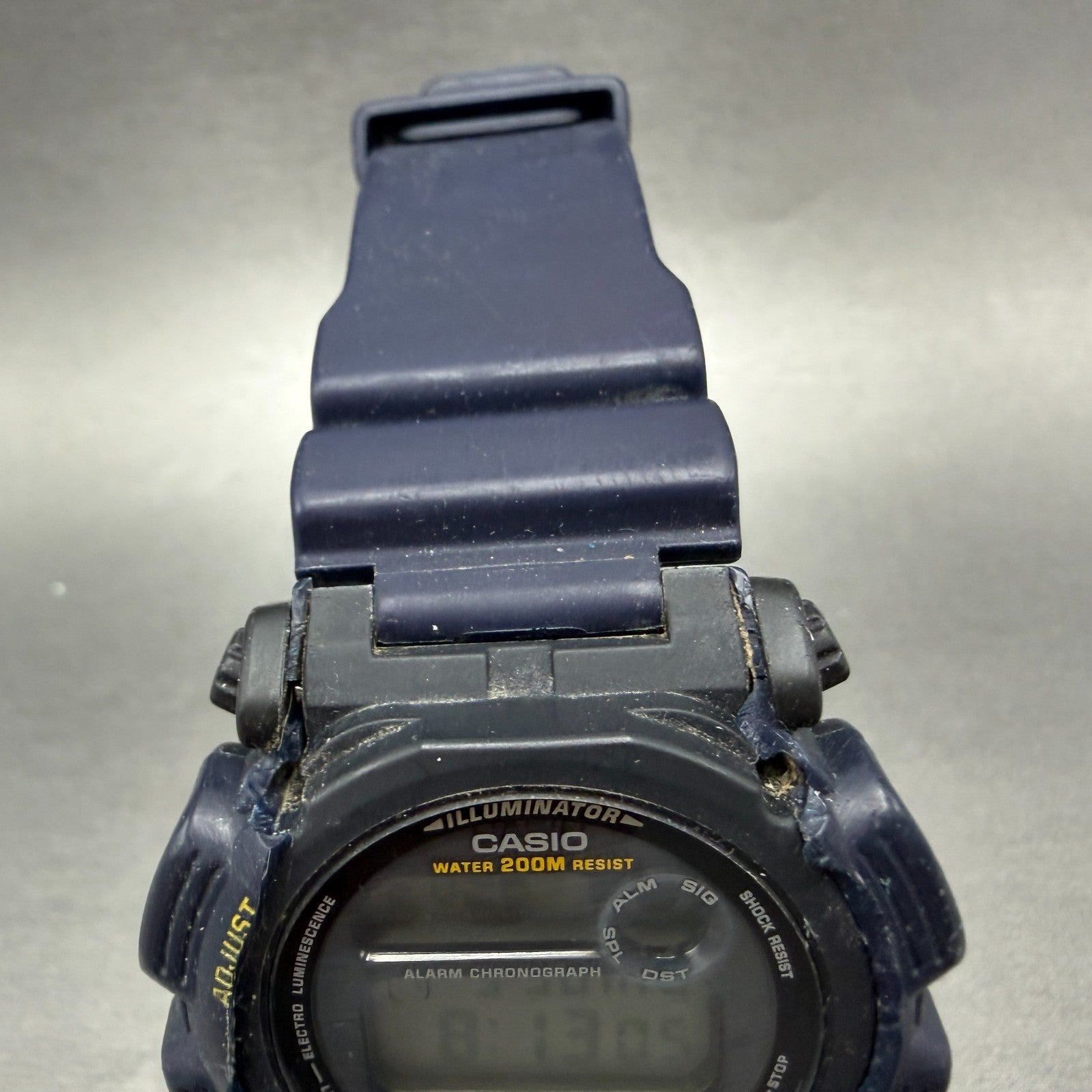 Casio G-Shock DW-9050 Watch Men 43mm Digital Blue Yellow Alarm Chrono New Batt4