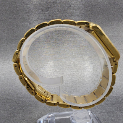 Rotary Elite Tank Watch Women 20mm White Dial Gold Tone Rectangle New Battery