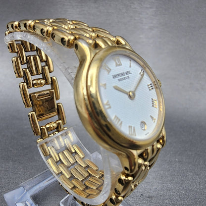Raymond Weil Watch Women 24mm White Dial Gold Plated Date 9946 PARTS4