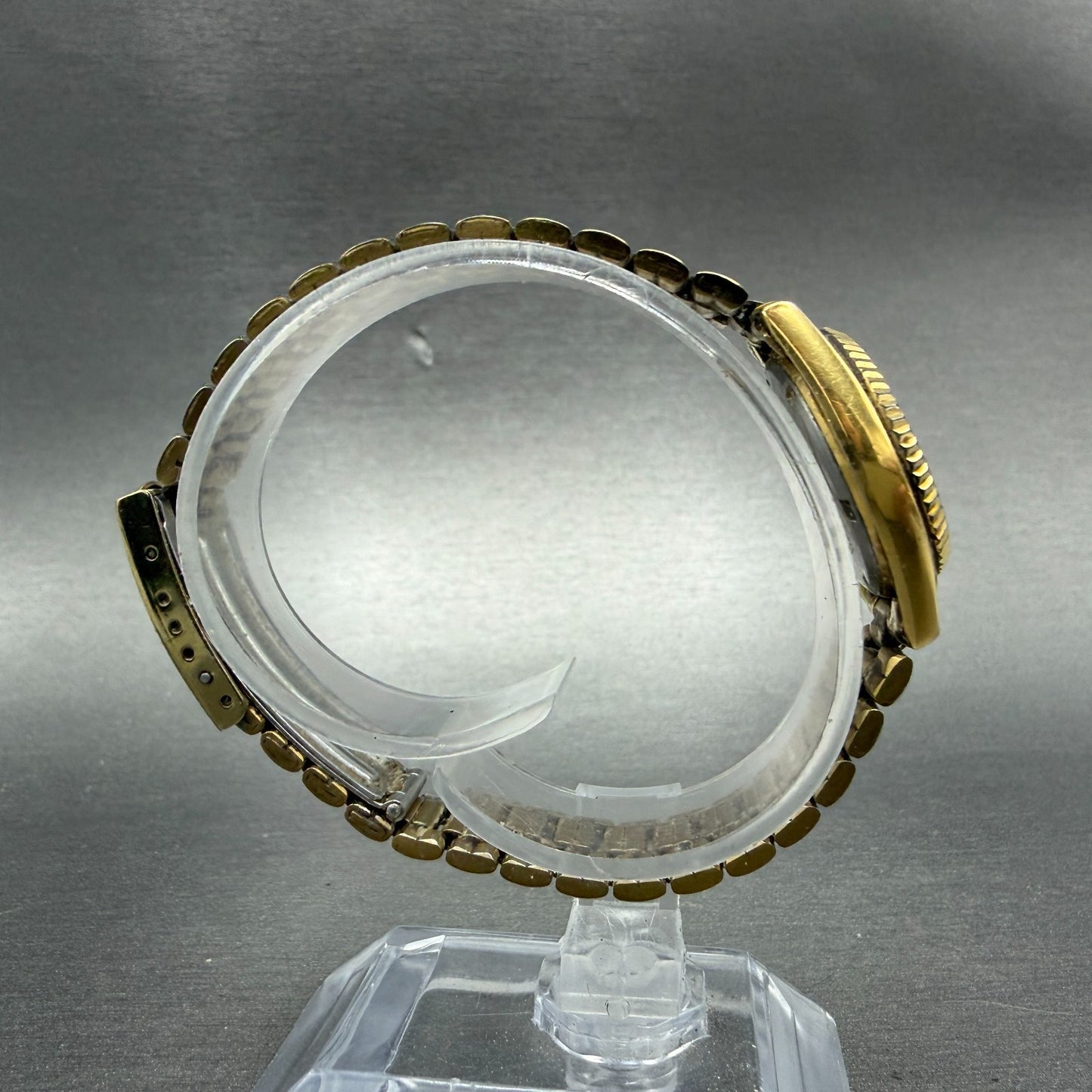 Seiko SQ Watch Women 24mm Black Dial Gold Tone Daydate READ!!!! 3E23-0A60 NewBat8