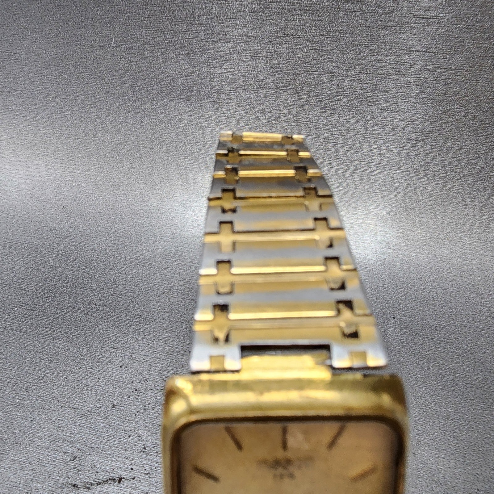 Tissot 125 Tank Watch Men 29mm Gold Dial Gold Tone Rectangle READ!!!!!! New Batt4