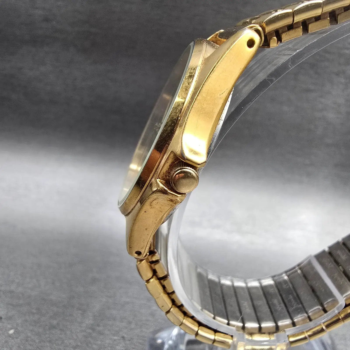 Bulova Caravelle Watch Men 34mm Gold Dial Gold Tone Date 42B54 New Battery2