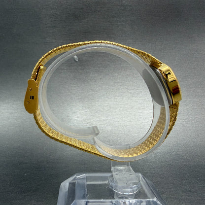 Elgin Watch Women 22mm Gold Dial Gold Tone Rectangle FK267 New Battery VTG ABC8